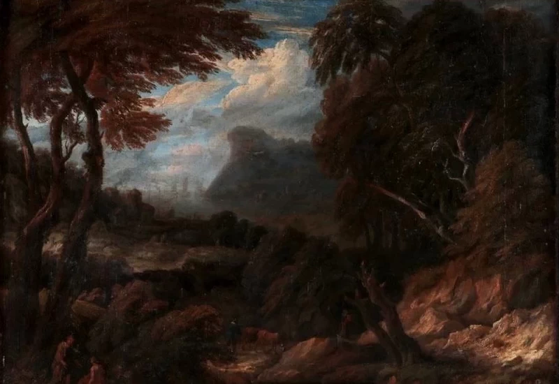 Paesaggio con pastori - attribuito